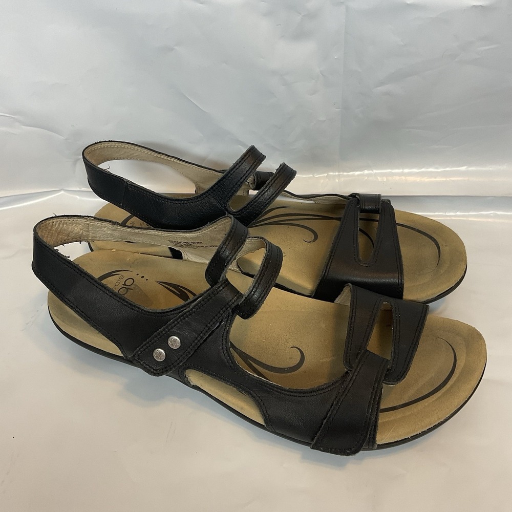 Abeo BIO System Black Strappy Comfort Walking Sandals Women's 12 CrescentNeutral